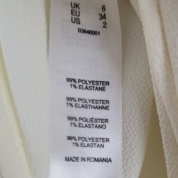 ASOS Side Lace Up Longline Tunic Tank Top White US 2 - Picture 5 of 8